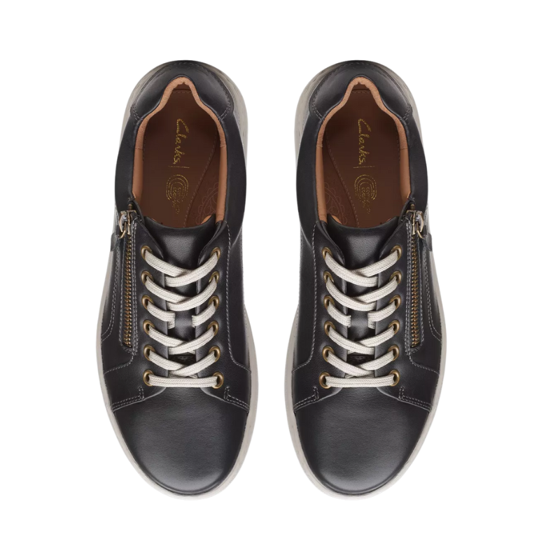 Womens | Clarks Nalle Lace Leather Sneaker Black