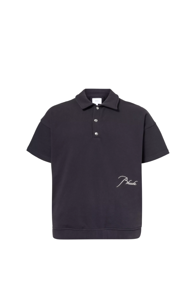 Rhude Black Embroidered Polo