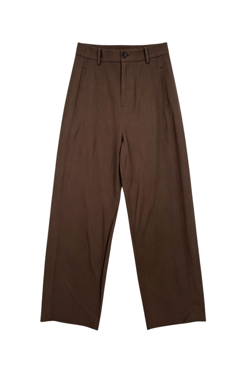 Max Simple Linen Trousers Mocha MSSG266063M