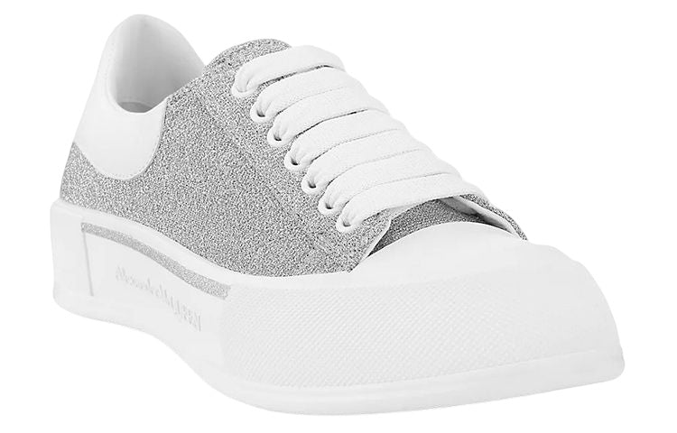 Alexander McQueenDeck Lace-Up Plimsoll Sneakers 'Grey White'