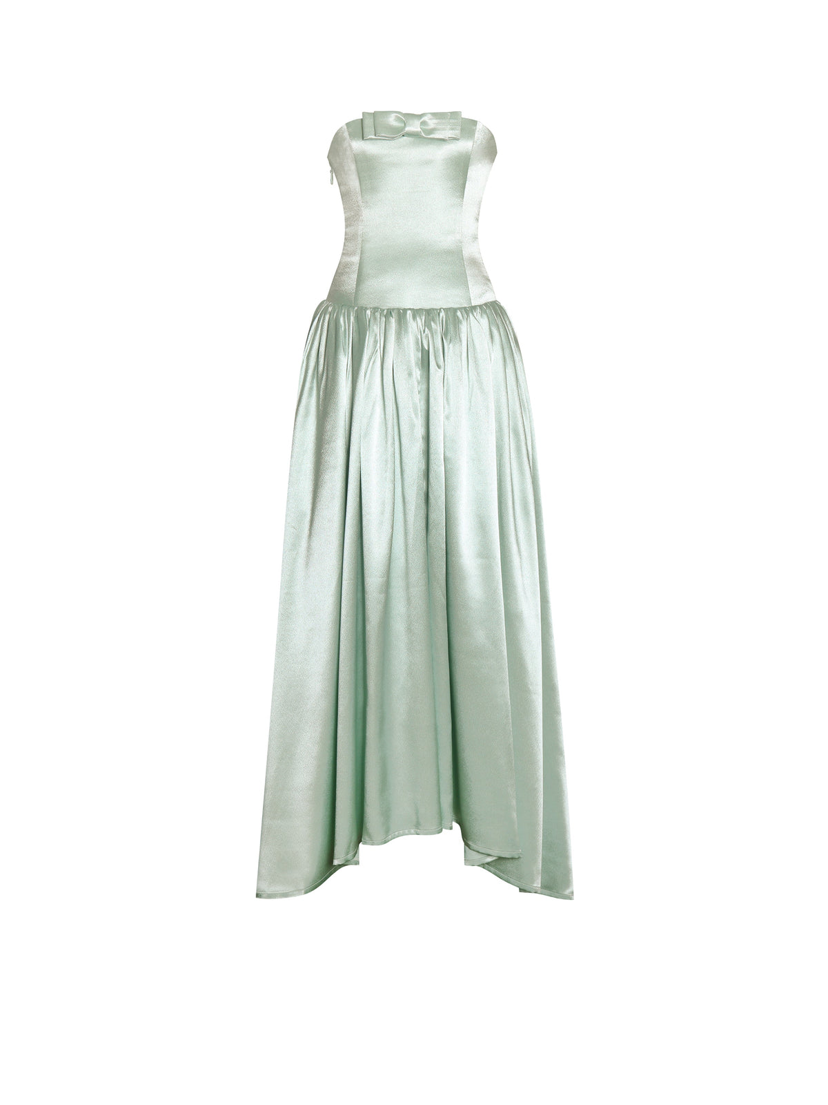Lael Mint Green Back Button Trailing Gown (Archive Sale)