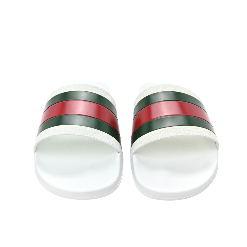 Mens | Gucci Signature Web Stripe Slide Sandals White