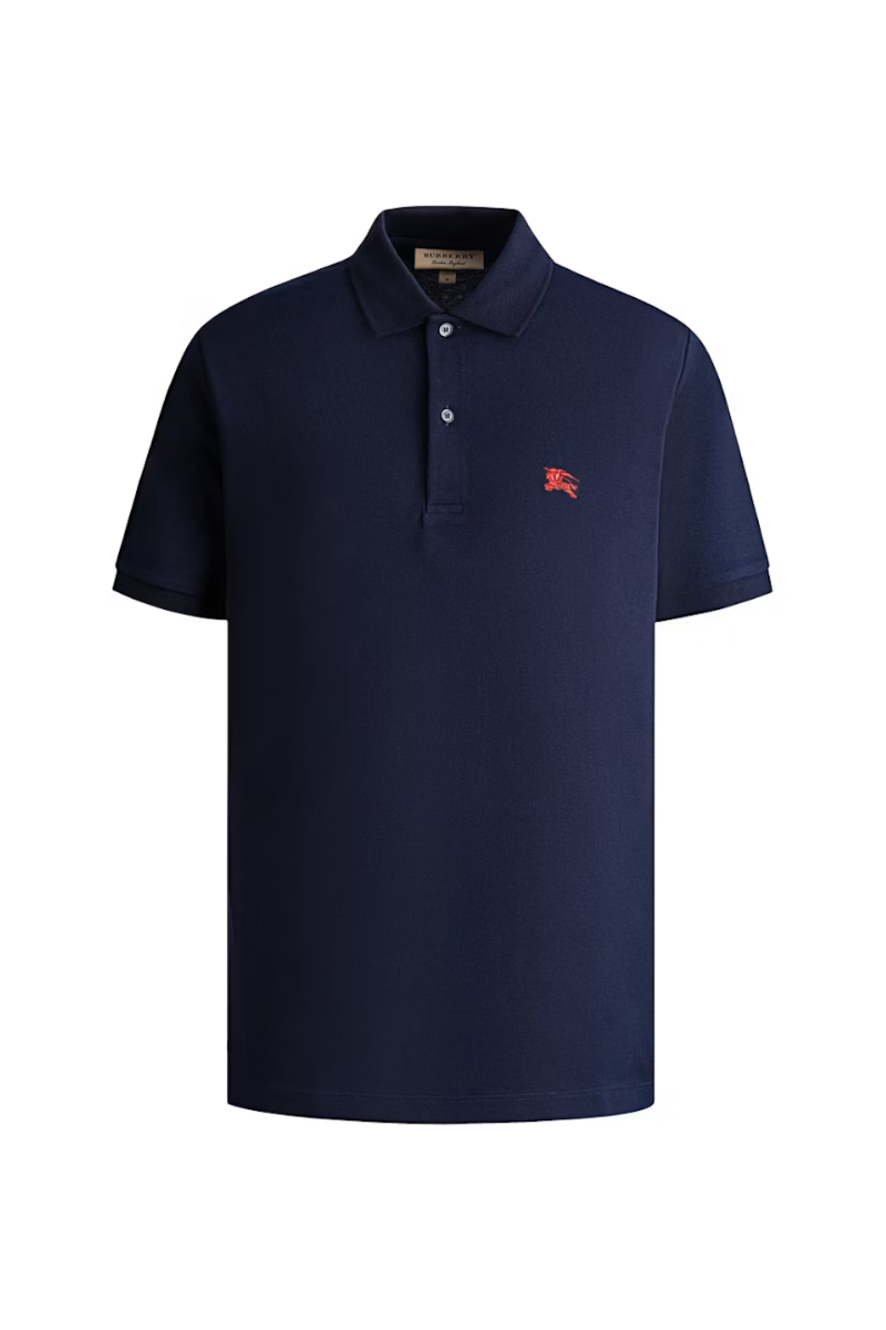 Burberry Men's Oxford Logo Embroidered PoloNavy/Red