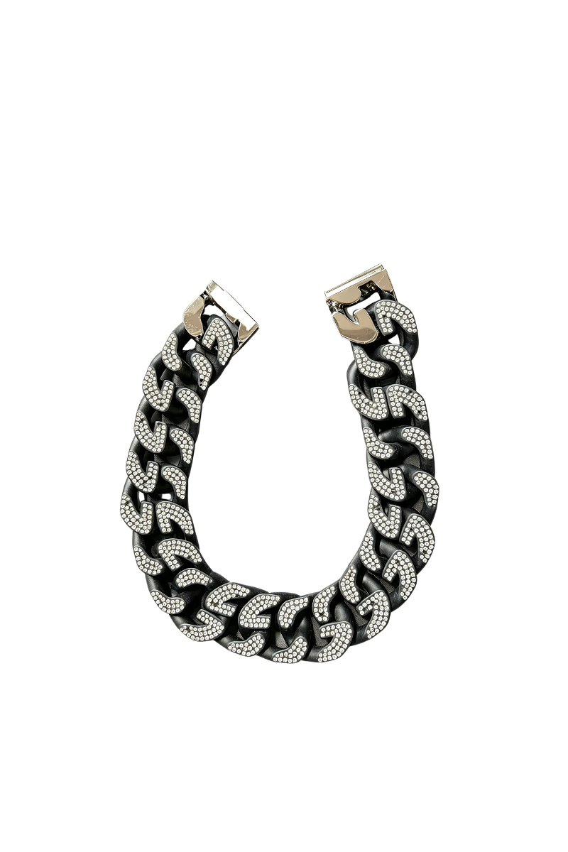 Givenchy G Chain Crystal Necklace In Black