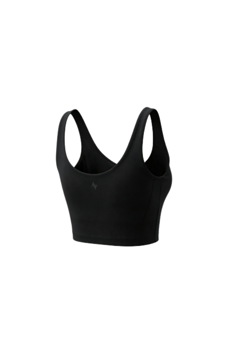 Bandier V Neck Tempo Crop Bra Black AA202183