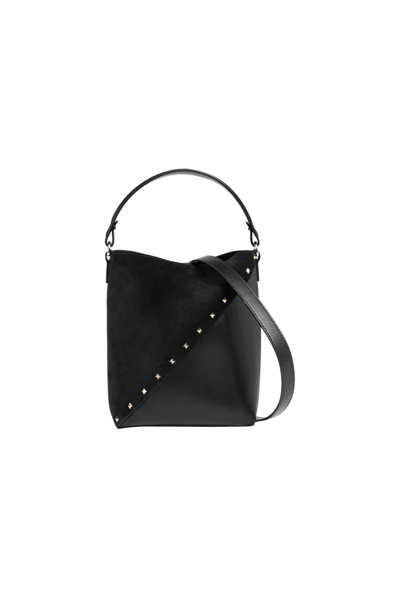 Valentino Garavani Rockstud Wispy Bucket Bag In Black