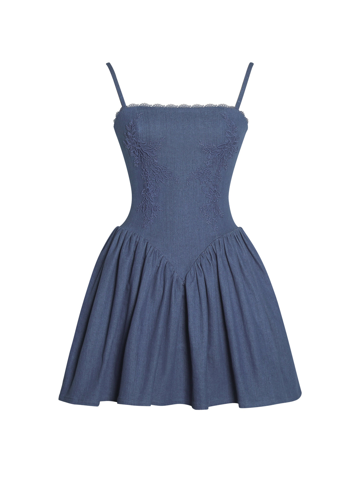 Zafira Cotton Denim Drop Waist Corset Mini Dress (Archive Sale)