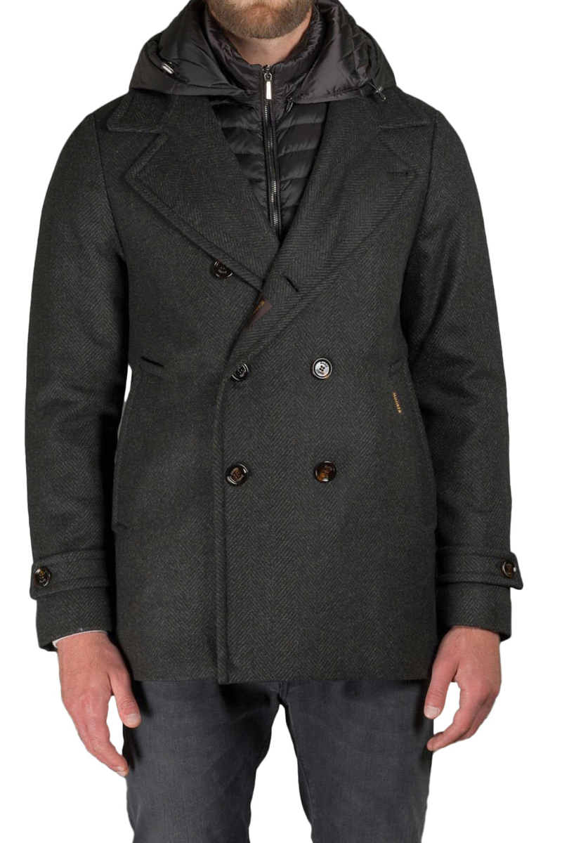 MooRER ELIGIO-HD Detachable Hood Peacoat Bosco