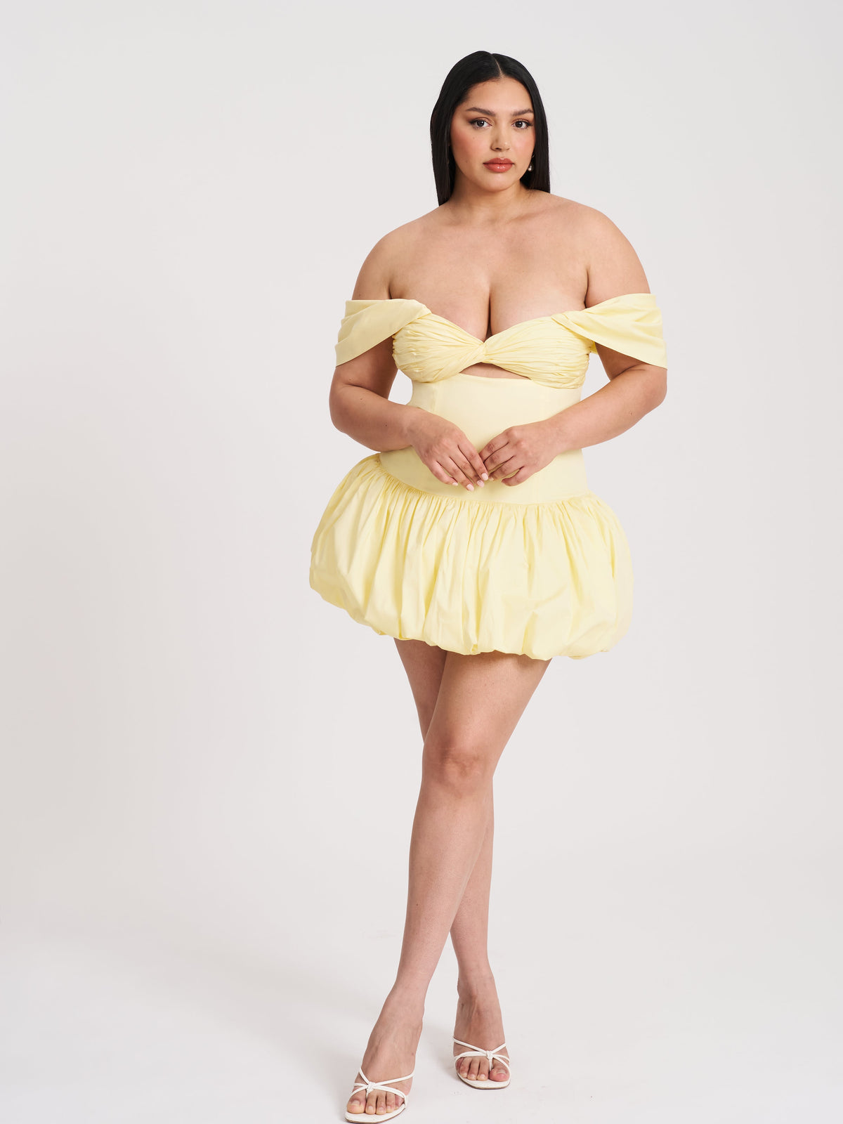 Umika Butter Yellow Bubble Hem Mini Dress (Archive Sale)