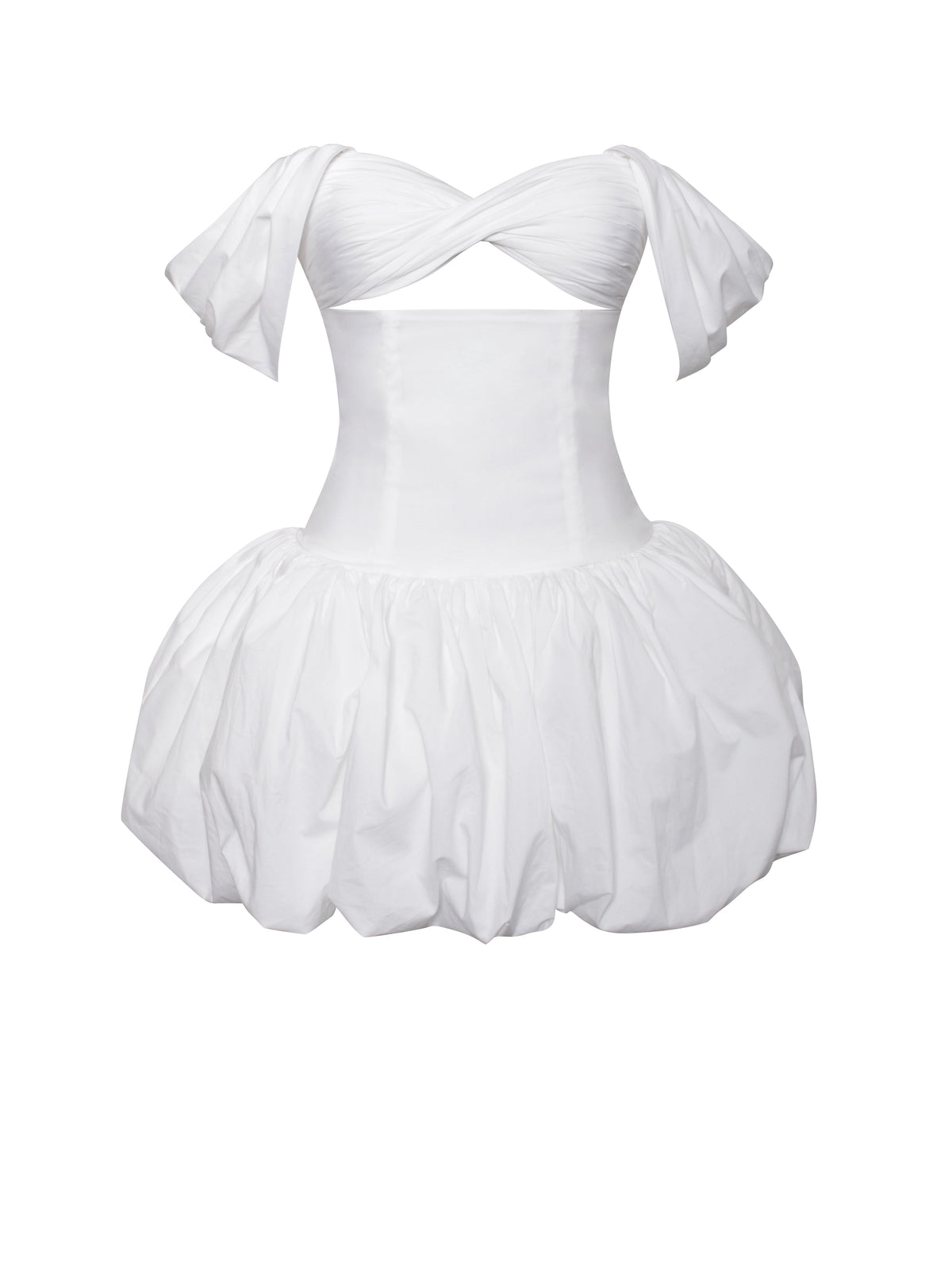 Umika White Bubble Hem Mini Dress (Archive Sale)