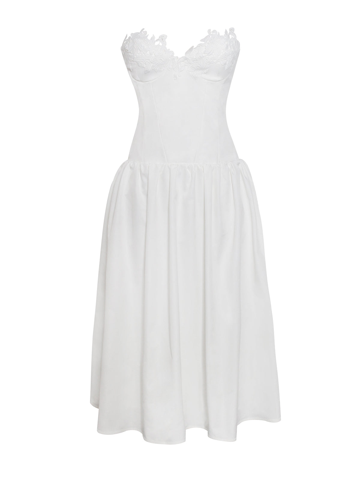 Rowan White Lace Drop Waist Corset Sundress (Archive Sale)