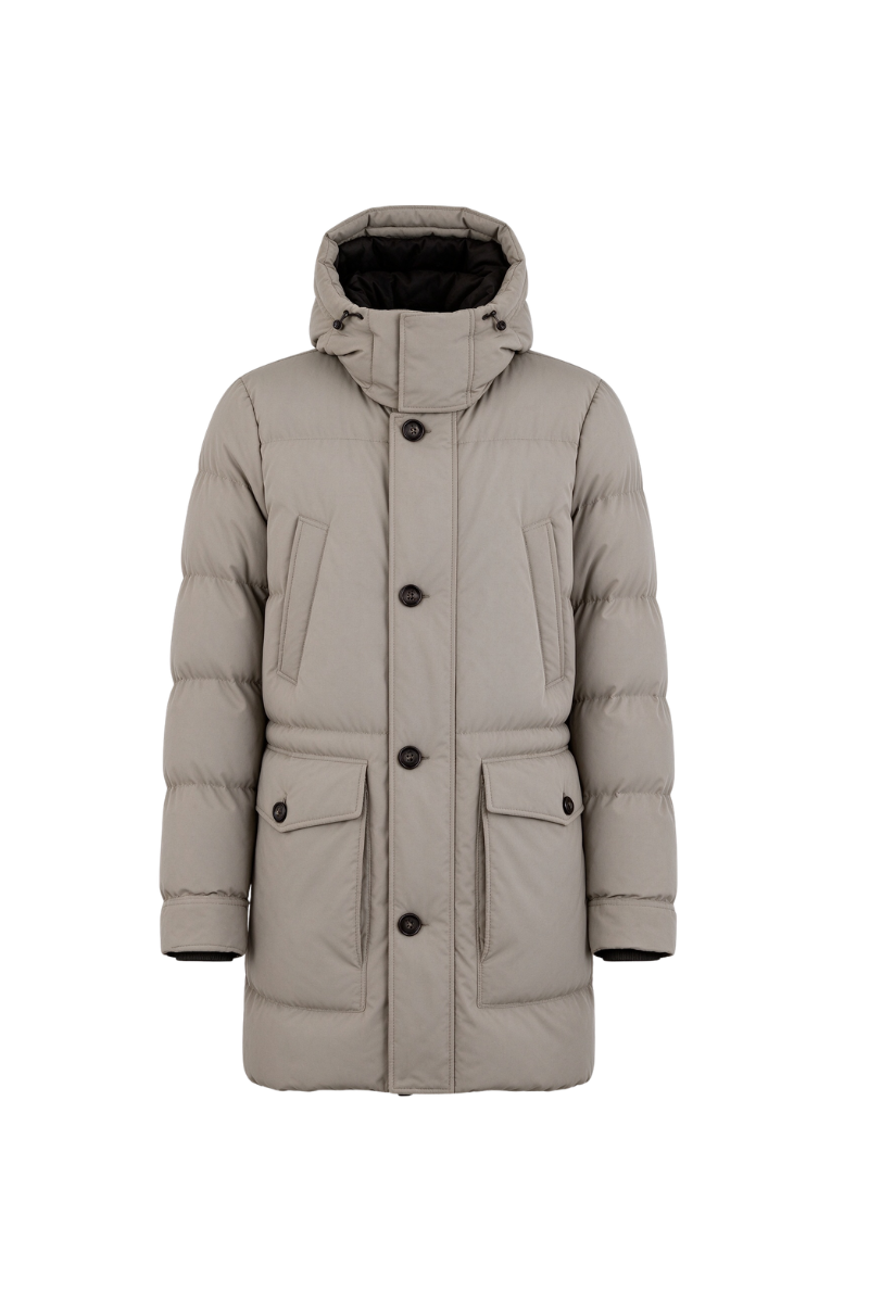 MooRER FERDYKN Hooded Long Puffer Parka Stucco