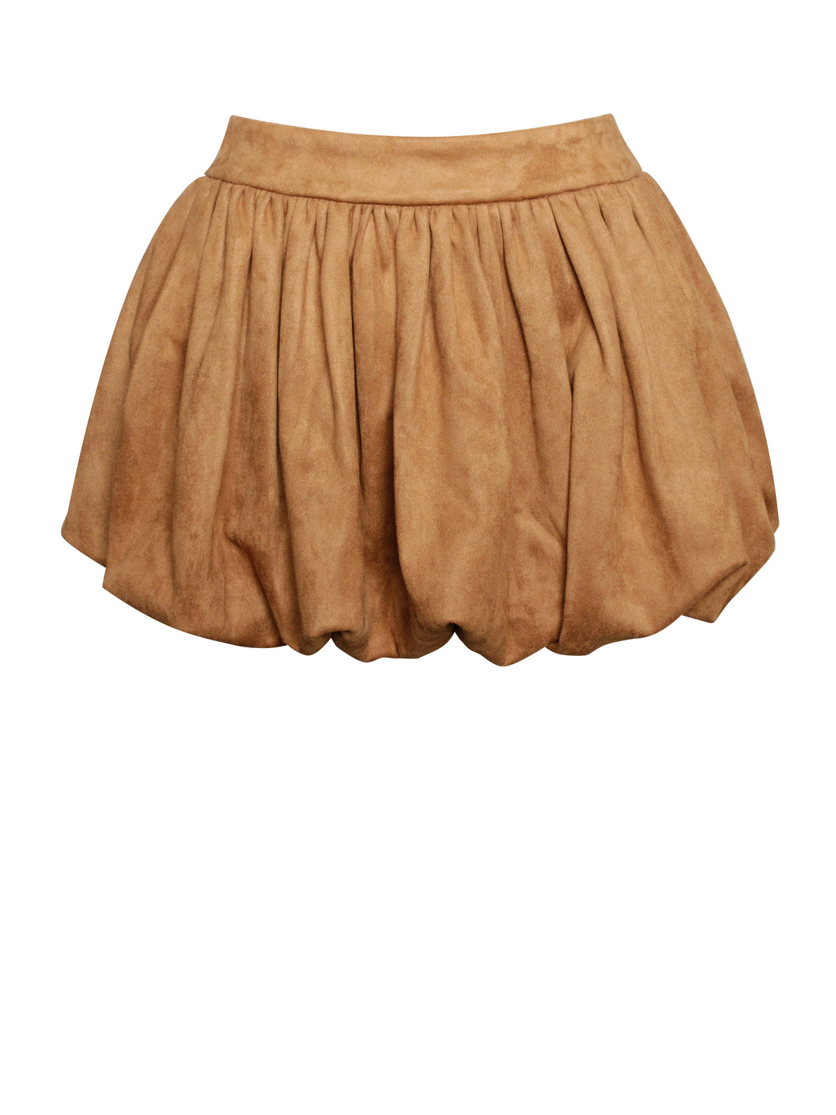 Yuna Brown Suede Bubble Hem Skirt (Archive Sale)