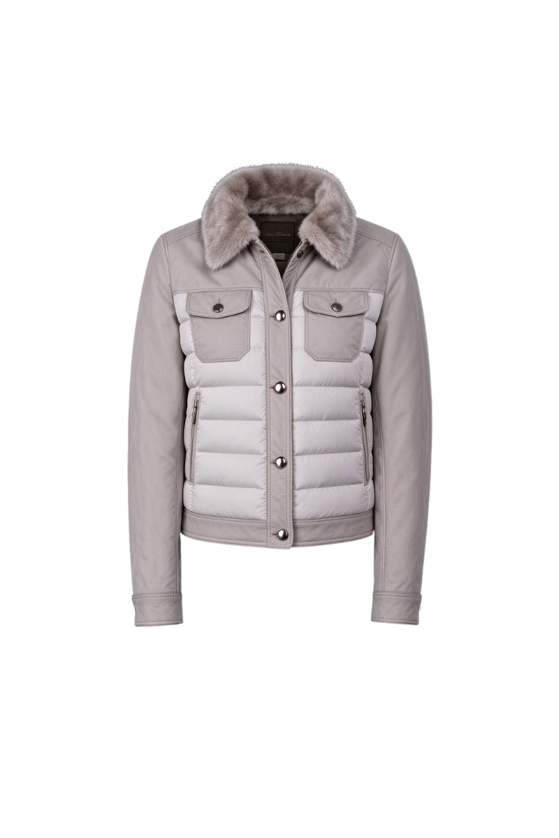 MooRER PETUNIA-FUR-URO Jacket Pearl