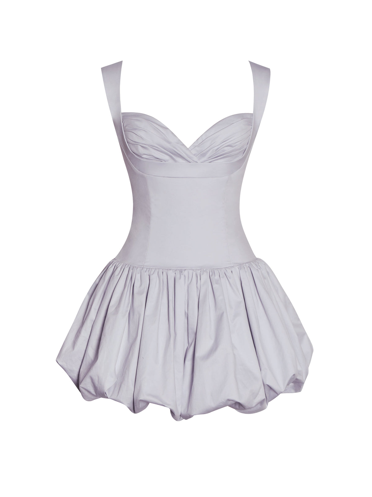 Zada Grey Pleated Breast Bubble Hem Mini Dress (Archive Sale)