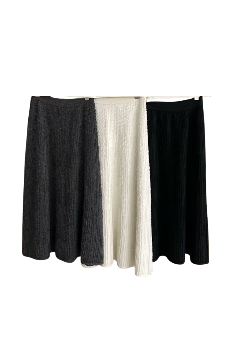 Max Simple Wool Flared Skirt Grey MSXZ257326G
