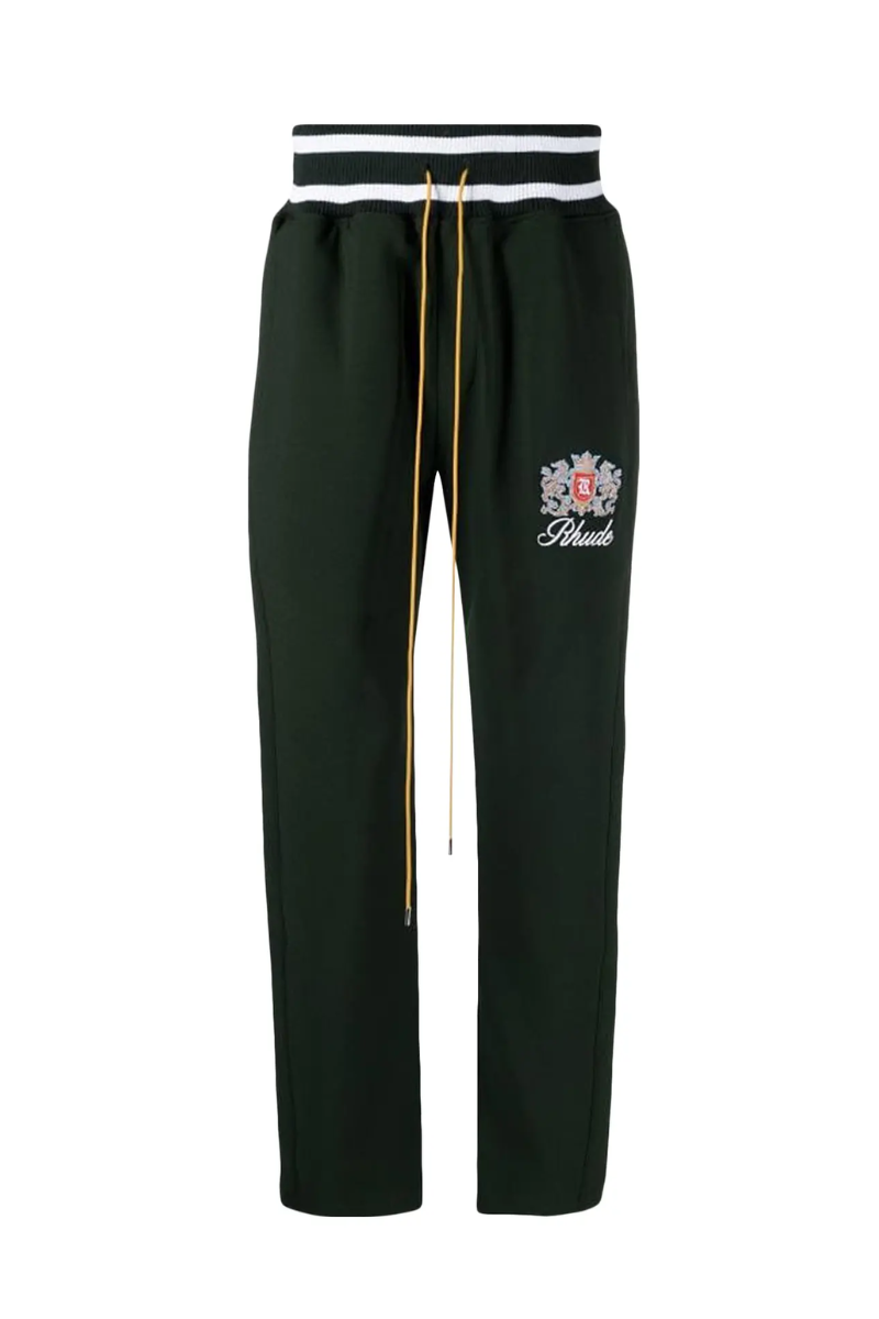 RHUDE Green Embroidered Lounge Pants
