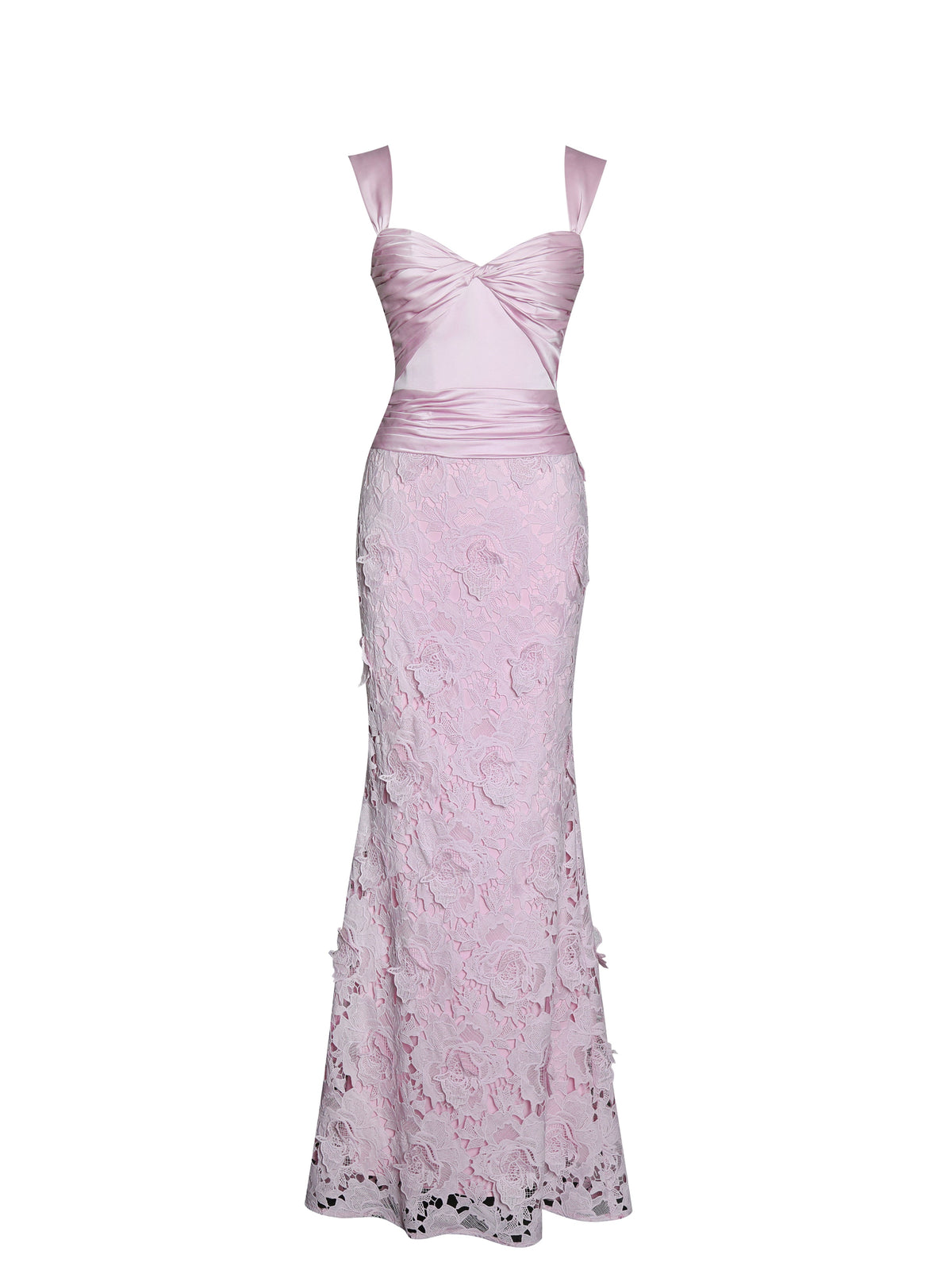Dahlia Pink Floral Lace Mermaid Gown (Archive Sale)