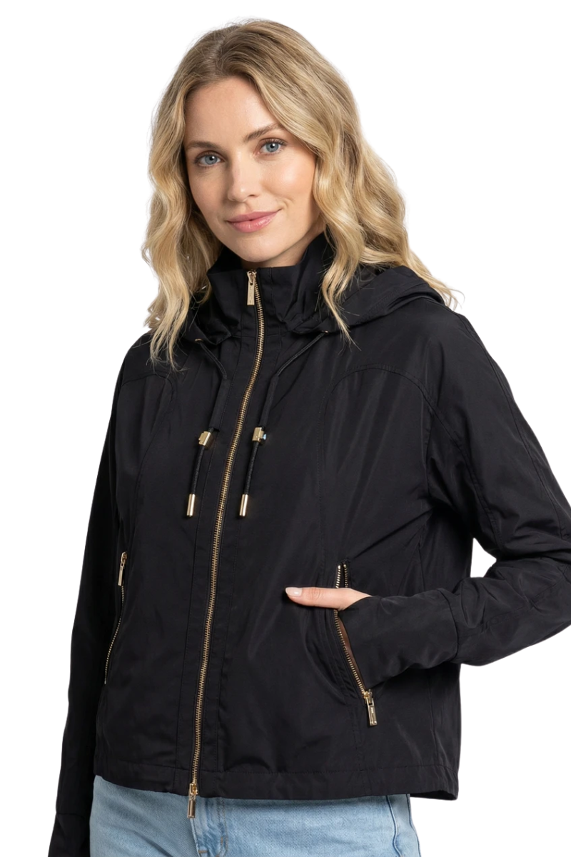 MooRER ELETHIA-KN Hooded Zip Jacket Nero