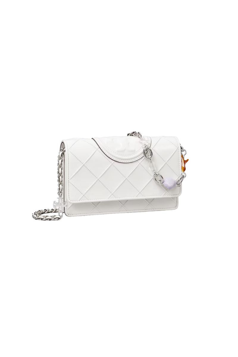 Tory Burch Fleming Charm Chain Wallet Cirrus Cloud 179021-100