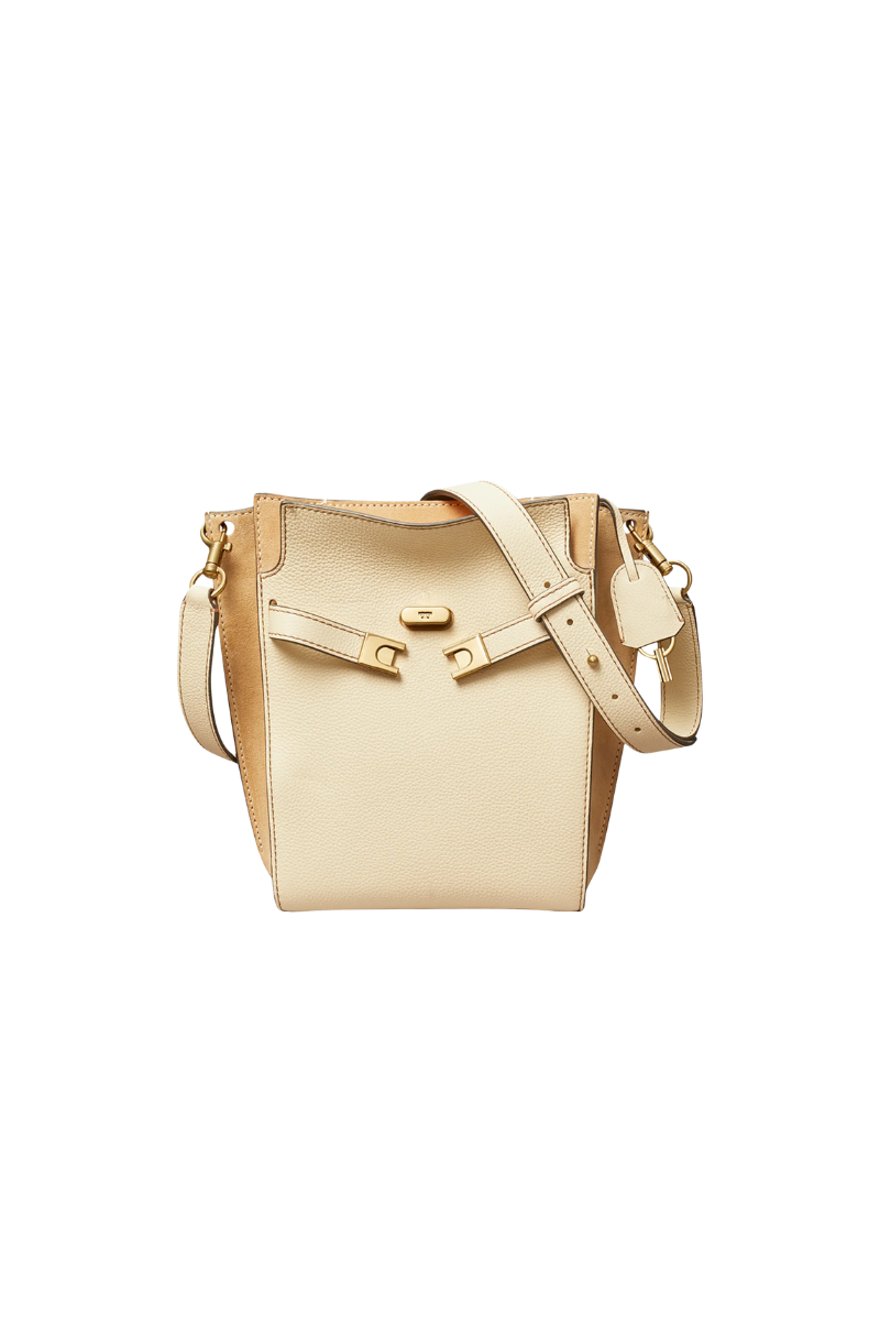 Tory Burch Lee Radziwill Mix Leather Bucket Bag – New Moon