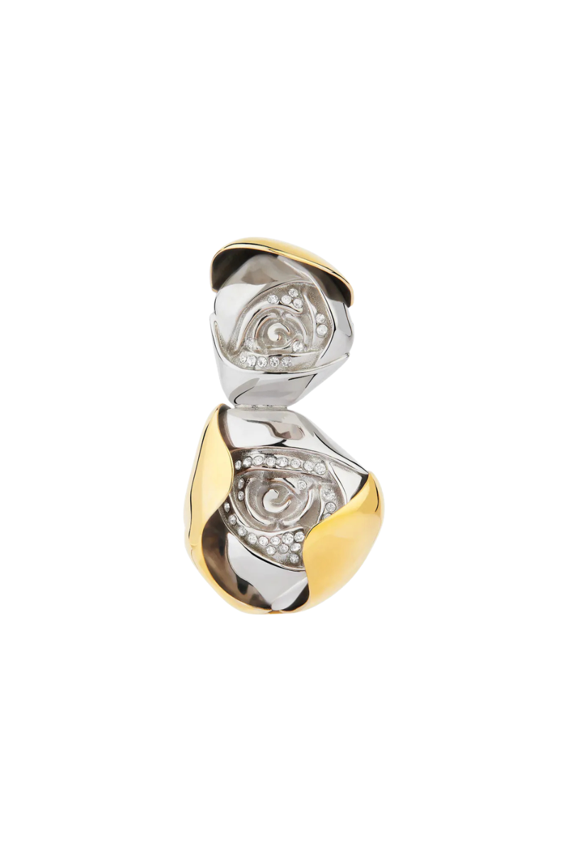 Givenchy Single Flower Clip Earring Golden Silvery Earring_Golden/Silvery