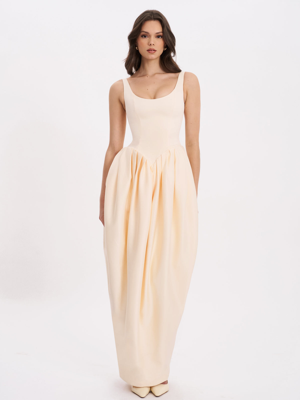 Udana Butter Yellow Drop Waist Tulip Gown (Archive Sale)