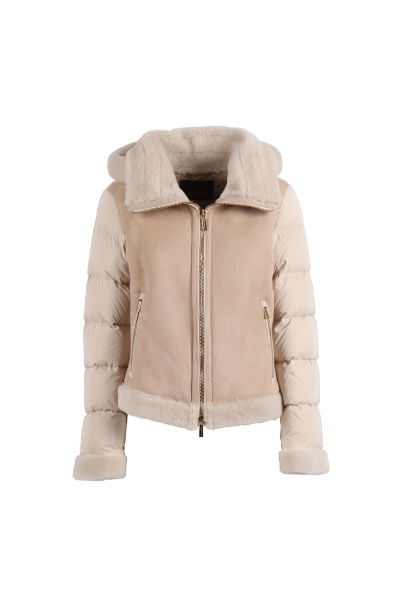 MooRER Shana-OMT Bomber Jacket Stone