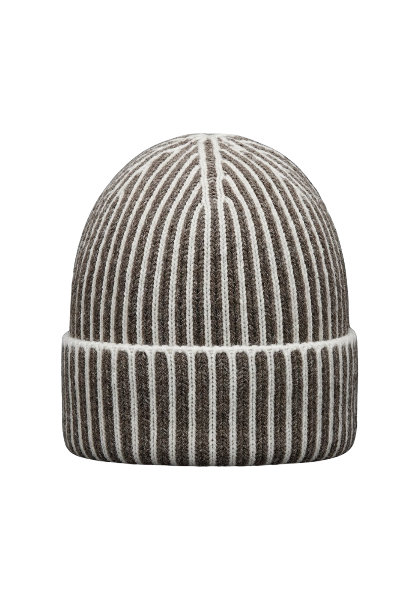 MooRER DAVIS-WSV Ribbed Knit Beanie Caffe/Nut