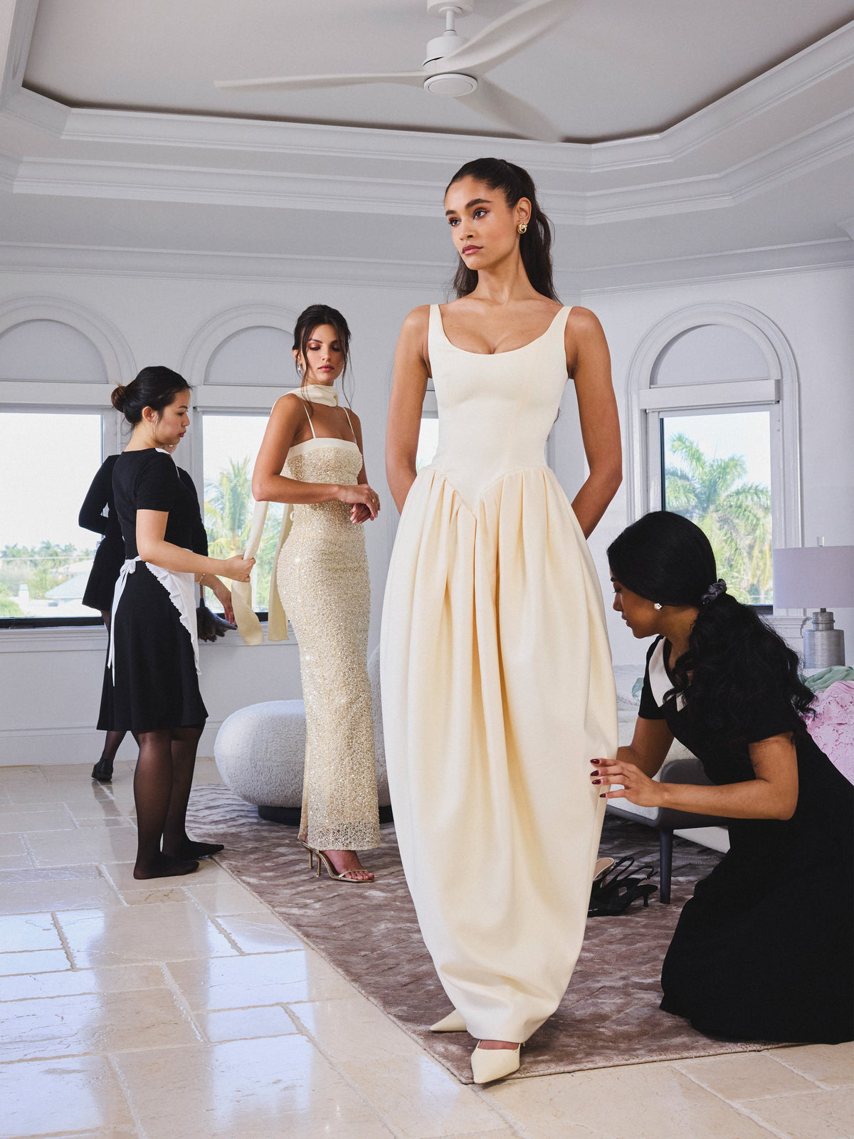 Udana Butter Yellow Drop Waist Tulip Gown (Archive Sale)