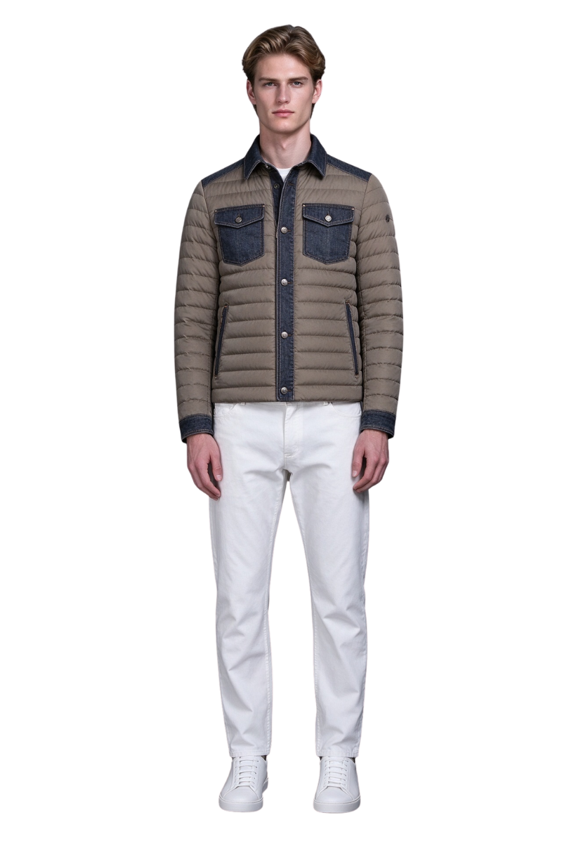 MooRER CRESPI-04Y Contrast Collared Quilted Shirt-Style Jacket The-the