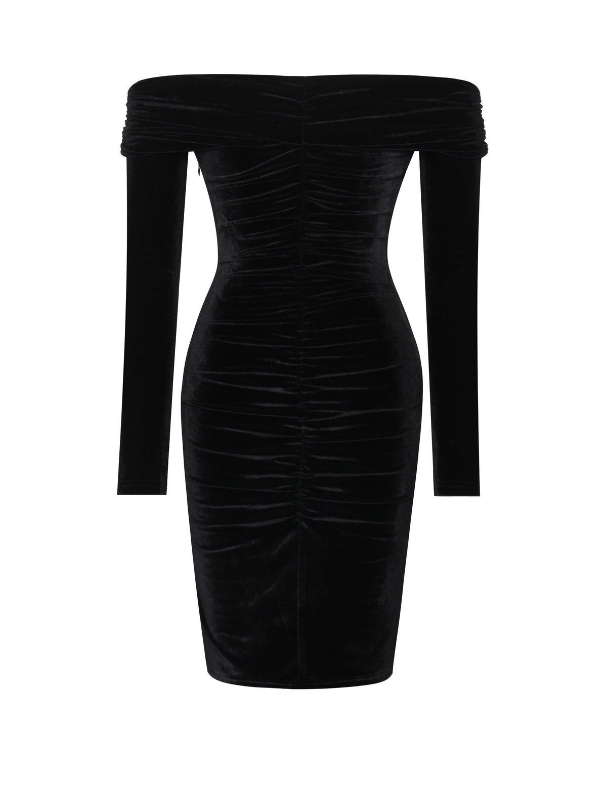 Ashton Off Shoulder Velvet Long Sleeve Bodycon Dress (Archive Sale)