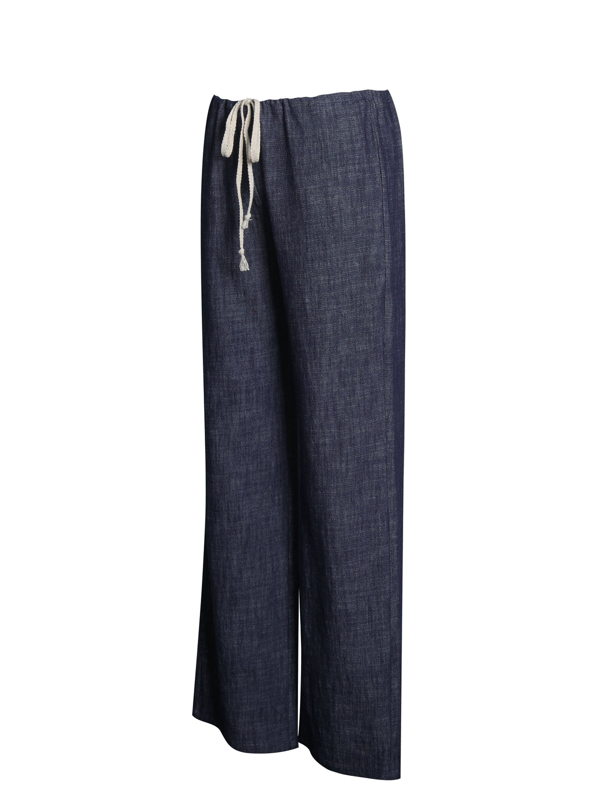 Raffaella Navy Cotton Denim Straight Leg Pants