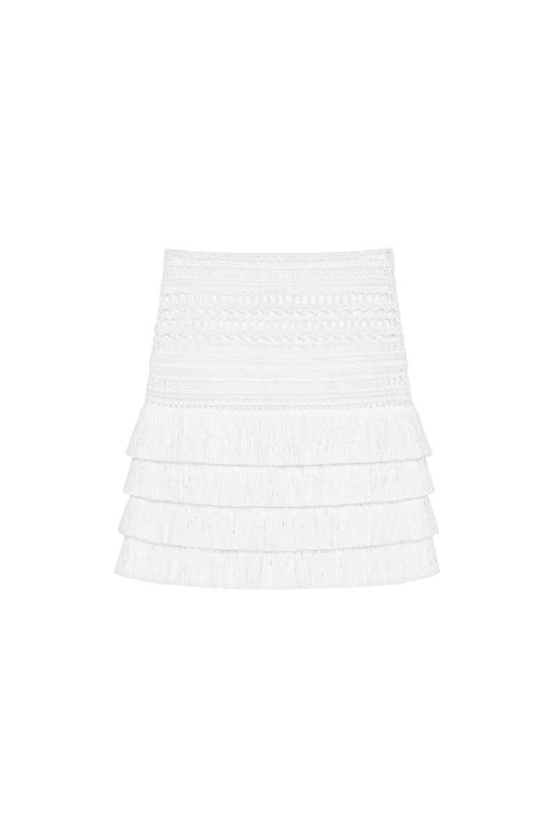 Givenchy Fringes Short Skirt White BW40VV4ZMP