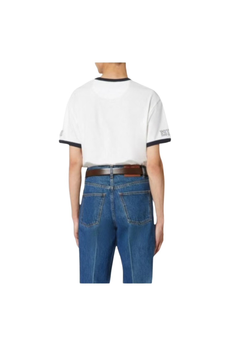 Valentino Roman Maison VLTN Print Cotton T‑Shirt Bianca 1V3MG10V8RVQE6