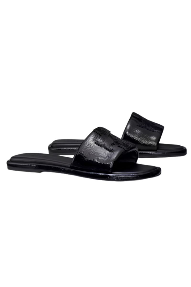 Tory Burch Double T Sport Slide Slippers Perfect Black 141380001