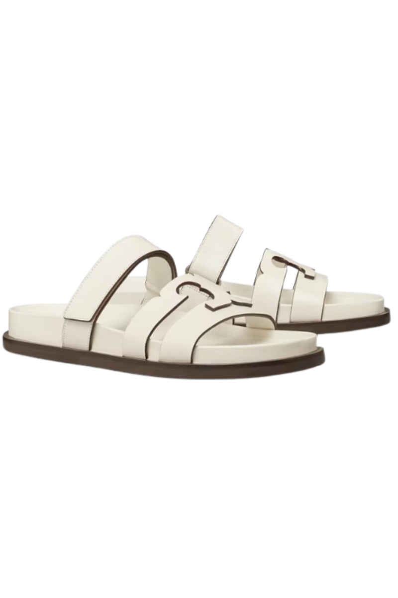 Tory Burch T Slide Sandals New Ivory 161636104