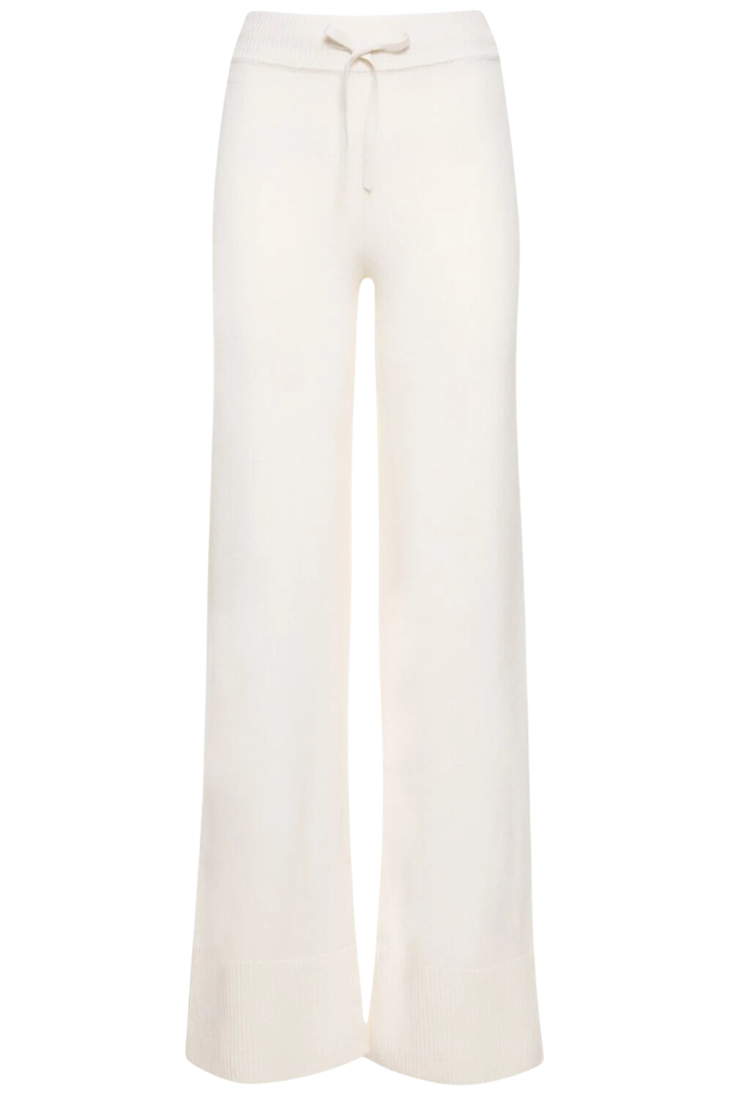 Valentino Knit Wide Leg Casual Pants Avorio 3B3KF01A82W_A03