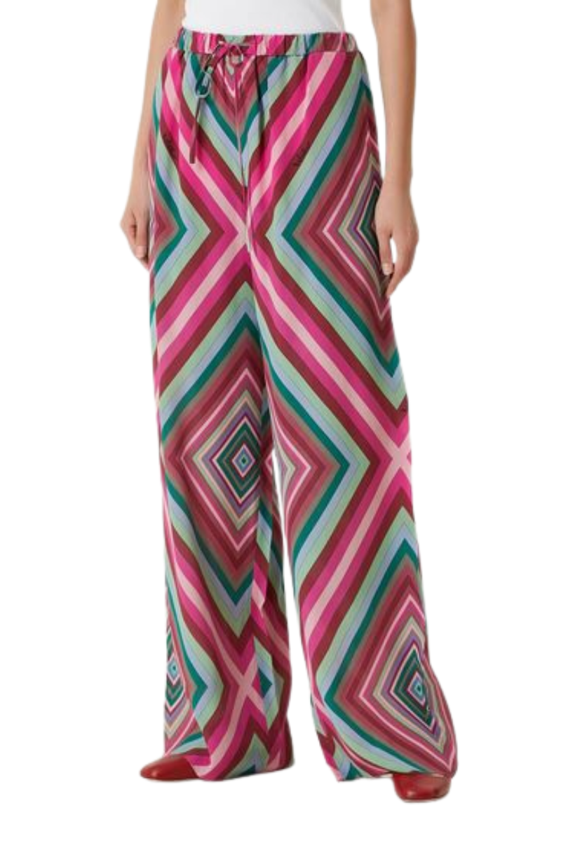 Valentino Colorblocked Geometric Patterned Silk Pants Multicolor 5B3RB4558RT_M12