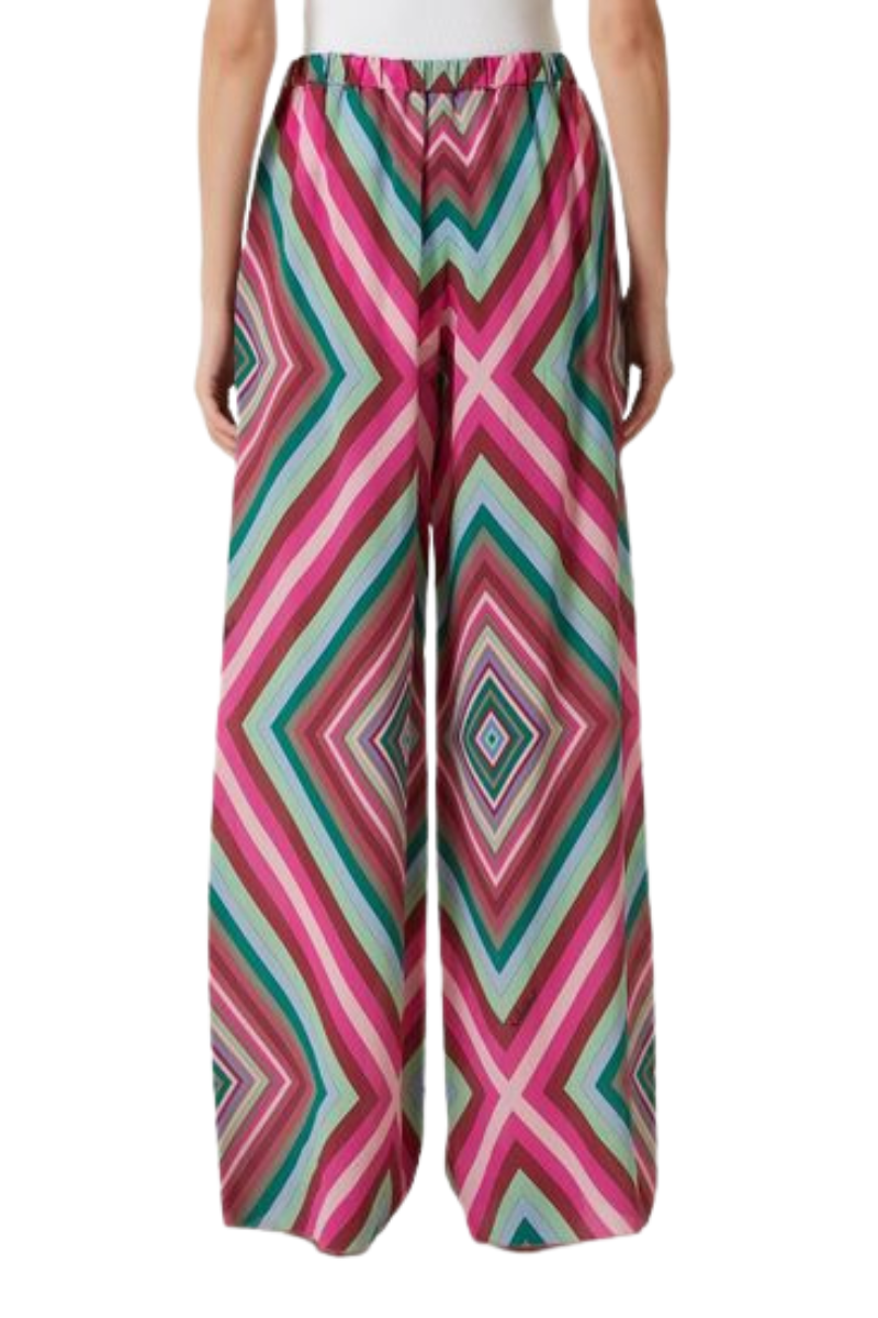 Valentino Colorblocked Geometric Patterned Silk Pants Multicolor 5B3RB4558RT_M12