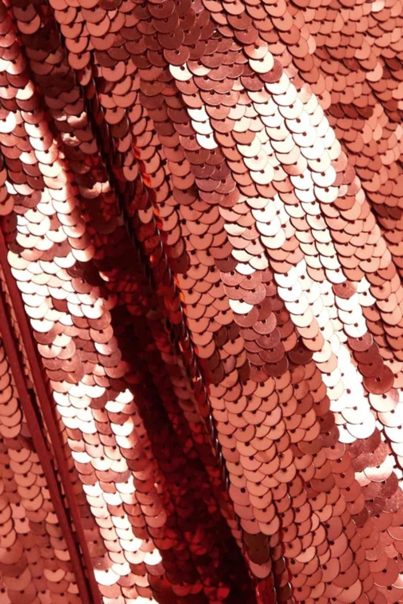 Valentino Garavani Ruched Cutout Sequined Silk Long Dress Brick XB0VDDD52UP_H46