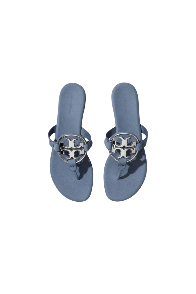 Tory Burch Metal Miller Slippers Deep Wave/Silver 183288497
