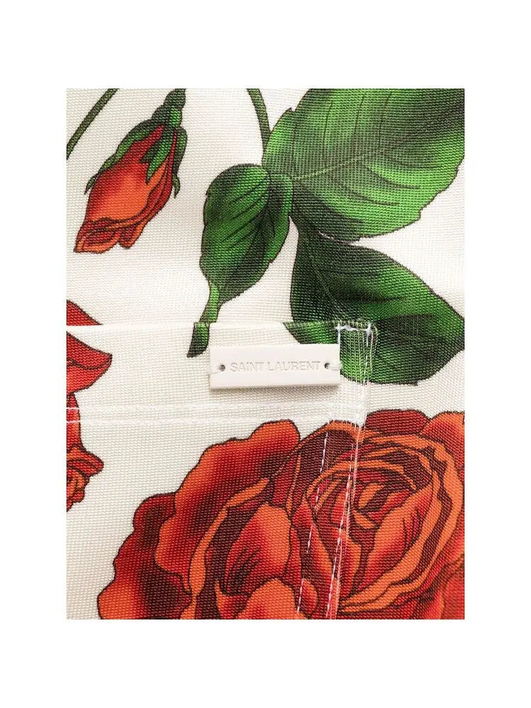 Saint Laurent Slim-Fit Pants Silky Rose Jersey in Multicolor