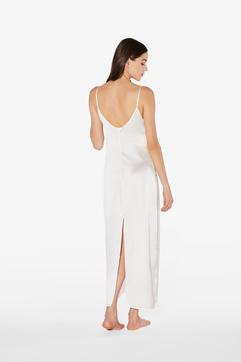 La Perla White Silk Long Slip