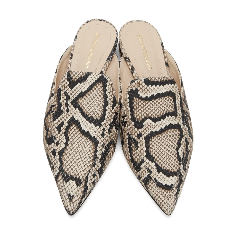 Womens | Nicholas Kirkwood Beya Snake-Embossed Mule Black/Natural