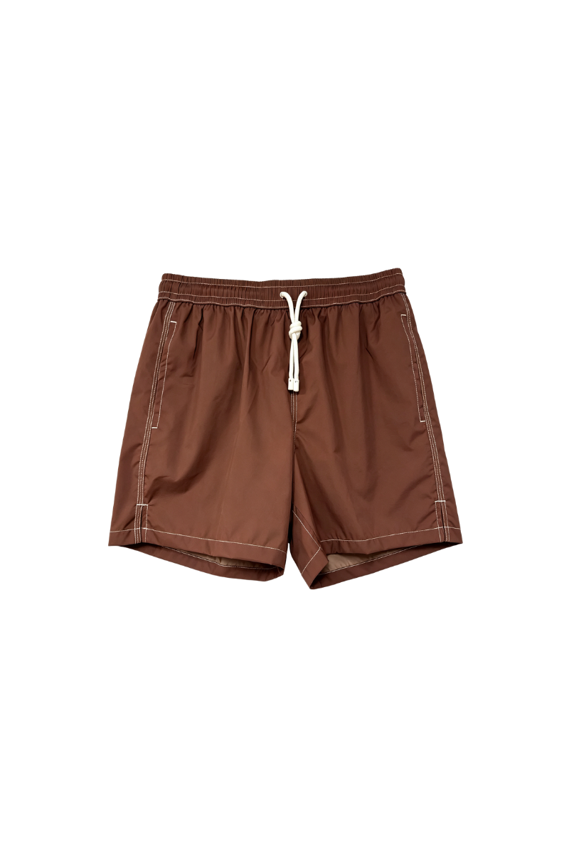 FEDELI Madeira Airstop Swim Shorts Trunks Brown