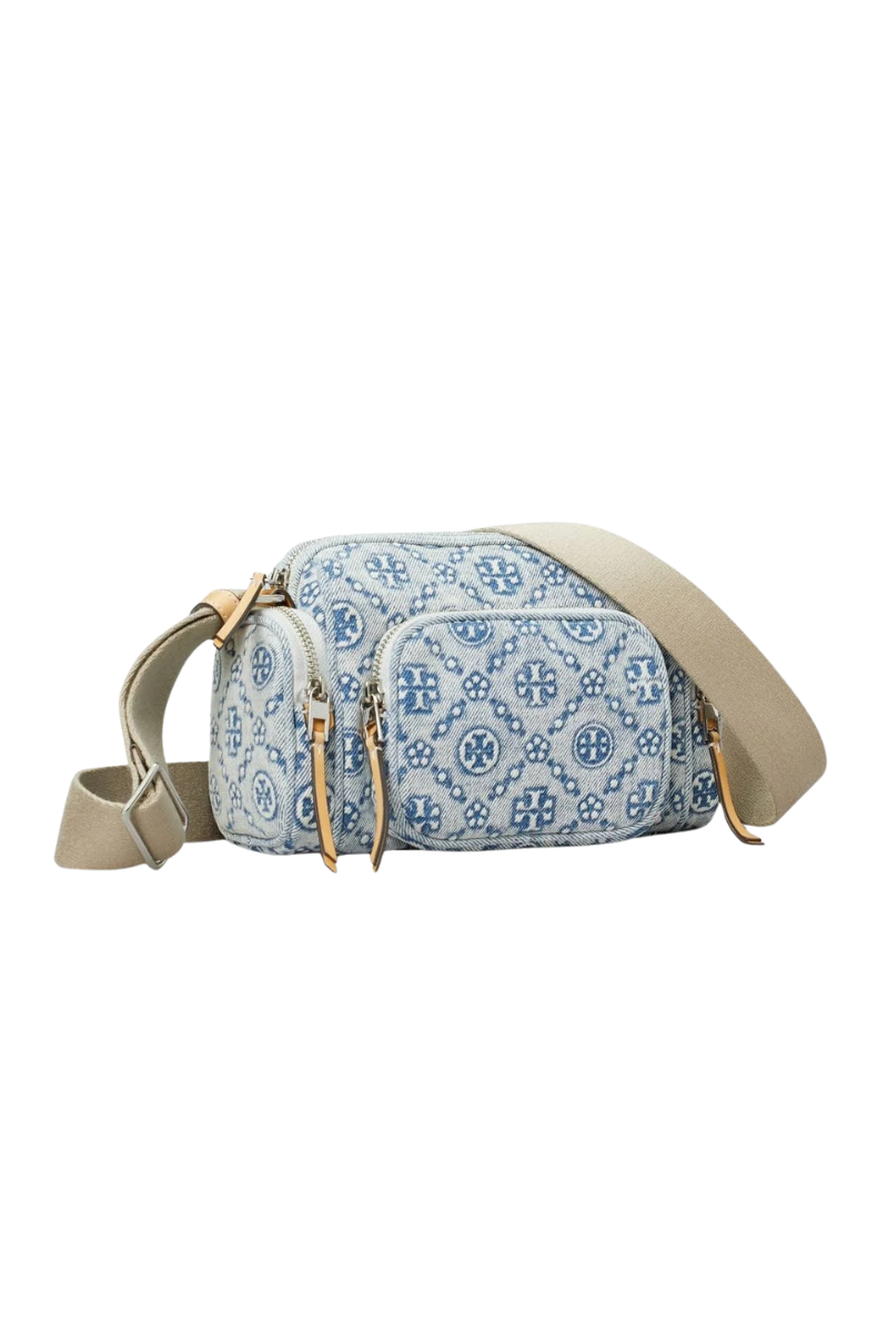 Tory Burch T Monogram Denim Pocket Crossbody Powder Blue 178825-400
