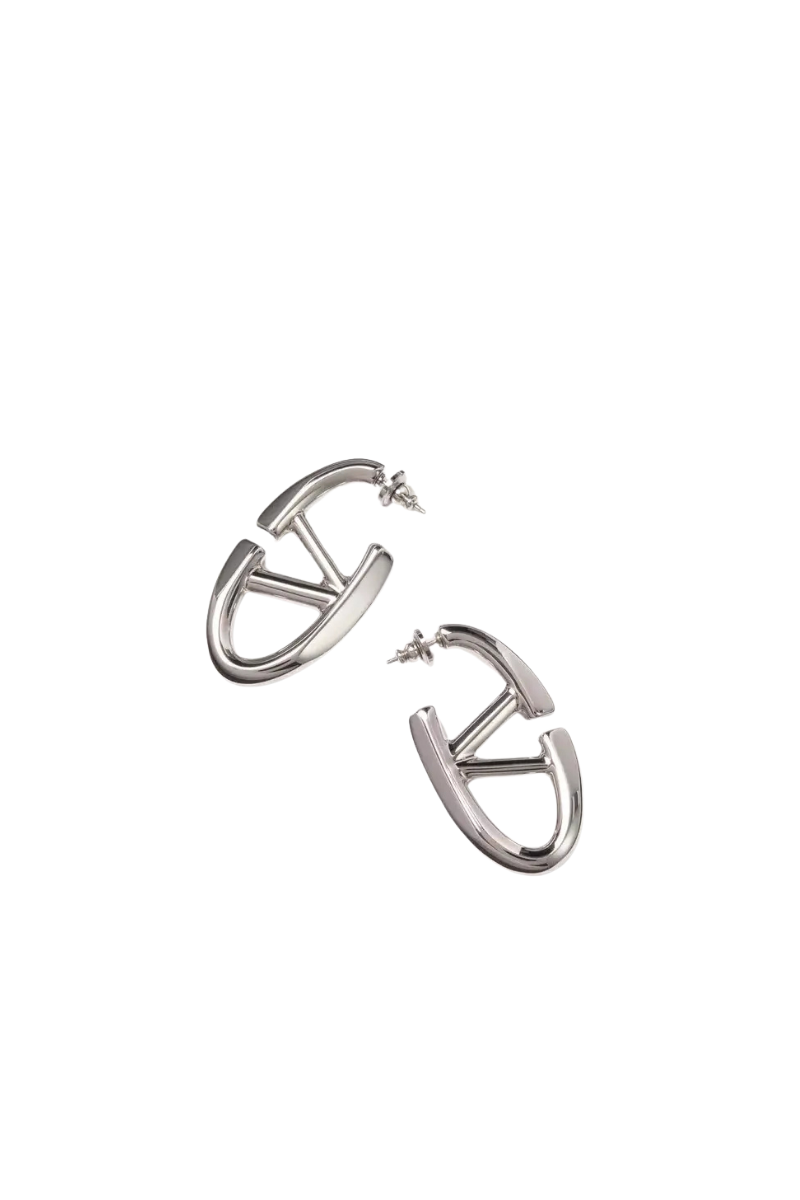 Valentino Garavani Vlogo Bold Silver-Tone Earrings