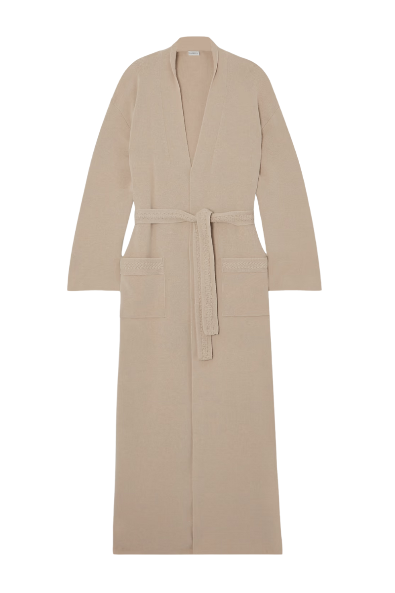 LA PERLA Belted Wool And Cashmere-blend Robe In Cream