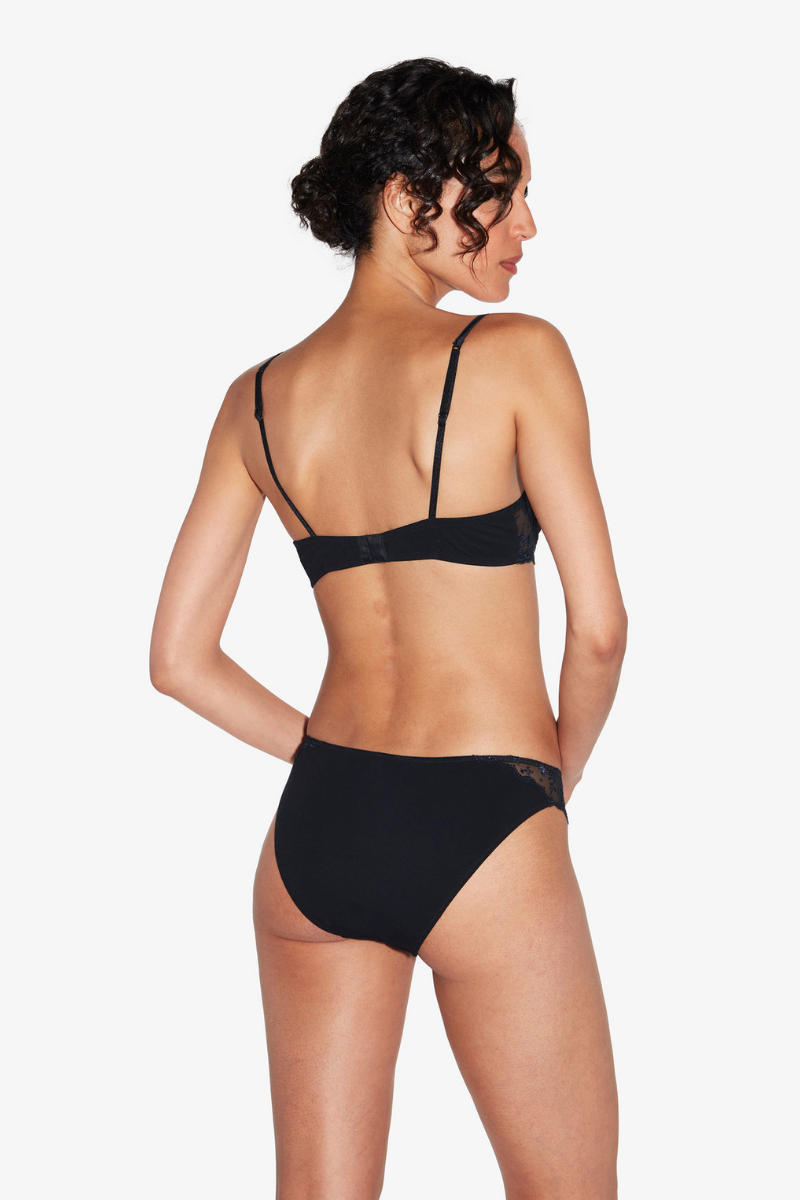 La Perla Briefs in Black with Embroidered Tulle